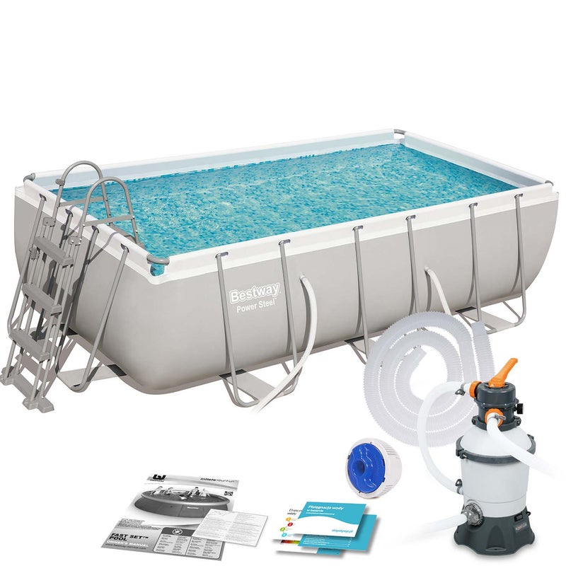 بست واي حوض سباحة من تشكيلة باور ستيل مع إكسسوارات - Image 2