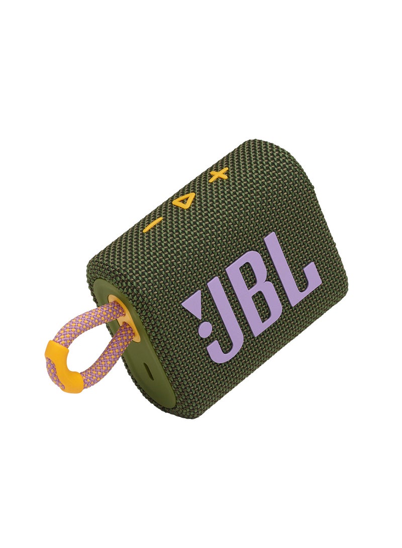 JBL - GO 3 Portable Bluetooth Speaker Green - Image 1
