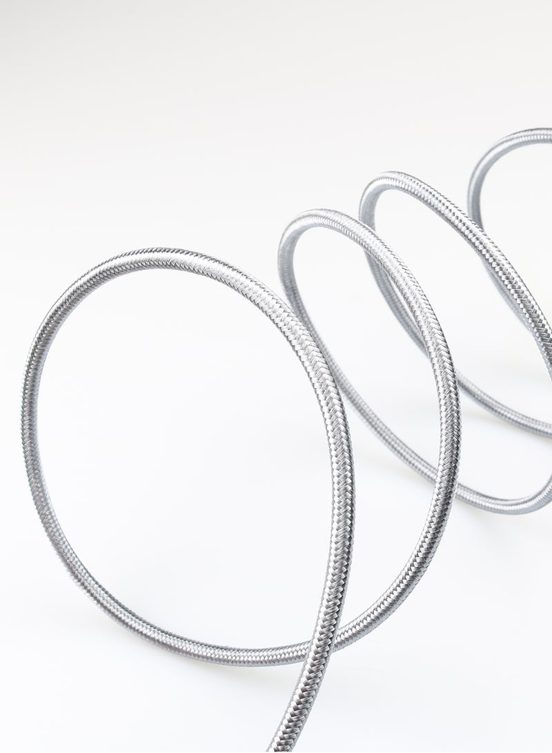 USB To Lightning Data Sync And Charging Cable For iPhone 1.5meter Grey/Silver