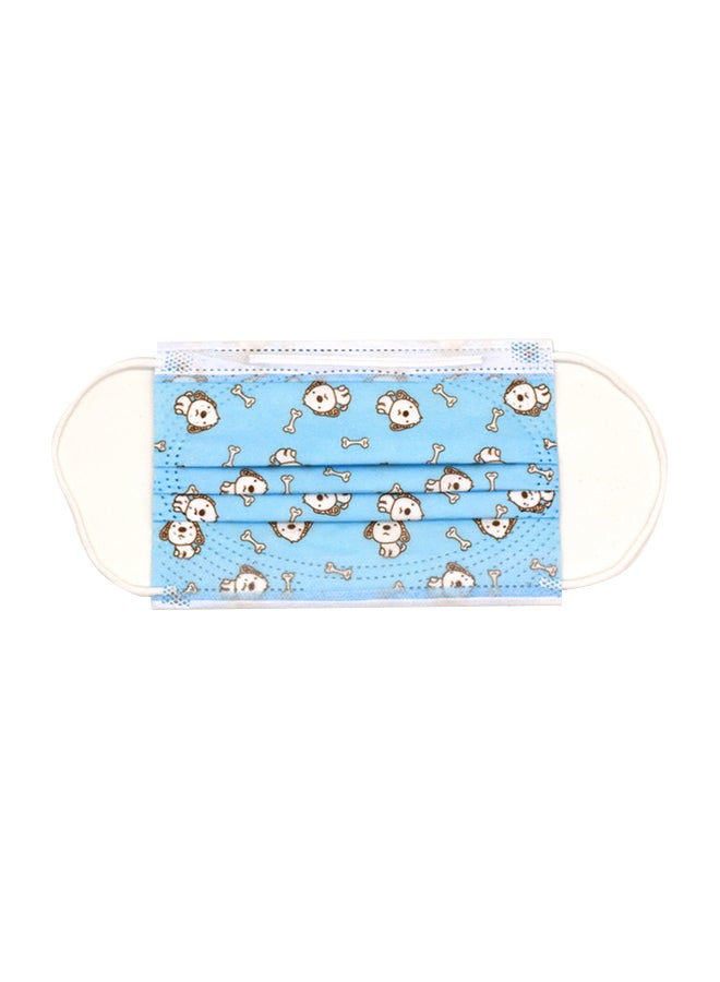 20-Piece 3 Ply Kids Disposable Face Mask Dog Design Blue 14.5x9.5cm  - Image 3
