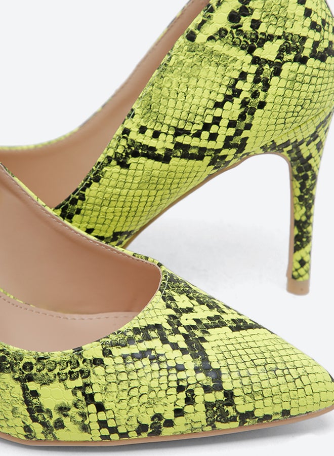 Snakeskin Print Dress Sandals Yellow - v1605159095/N40560157V_4