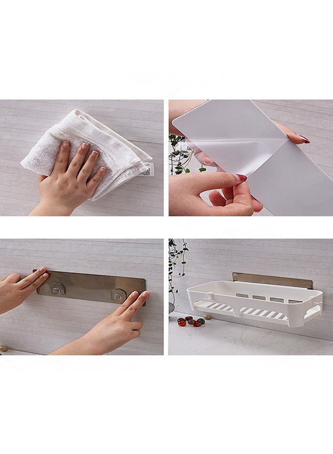 Plastic Dish Drainer Rack Home Kitchen Organiser White 6.8cm - Image 3