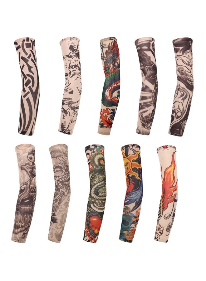 10Pcs Unisex Outdoor Sports Tattoo Seamless UV Sun Protection Arm Cover Sleeves 17.2x9.15x2.3cm - Image 1