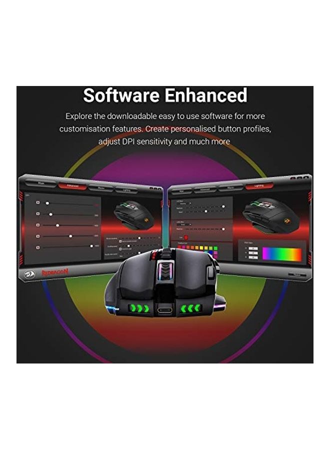 M801 PC Gaming Mouse MMO 9 Programmable Buttons Mouse- wireless