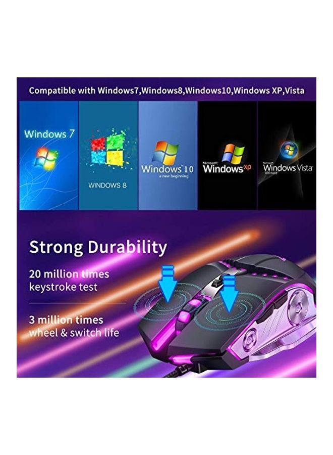 LENRUE - 7 Programmable Buttons Gaming Wired Mouse - Image 1