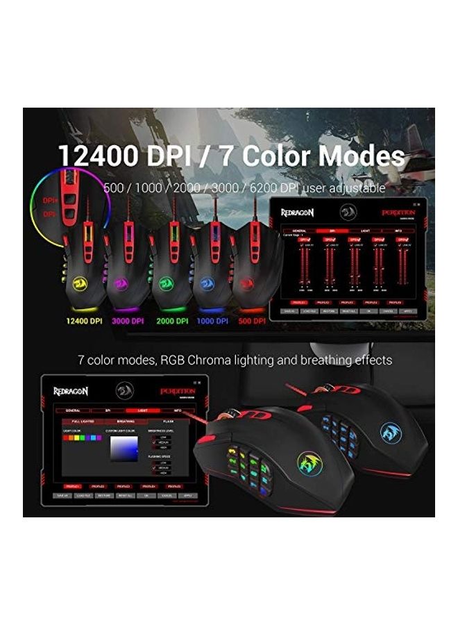 REDRAGON Wired Gaming Mouse, Mmo Rgb Led Backlit Computer Mice With 18 Programmable Buttons, Weight Tuning Set For Windows Pc  - Image 1