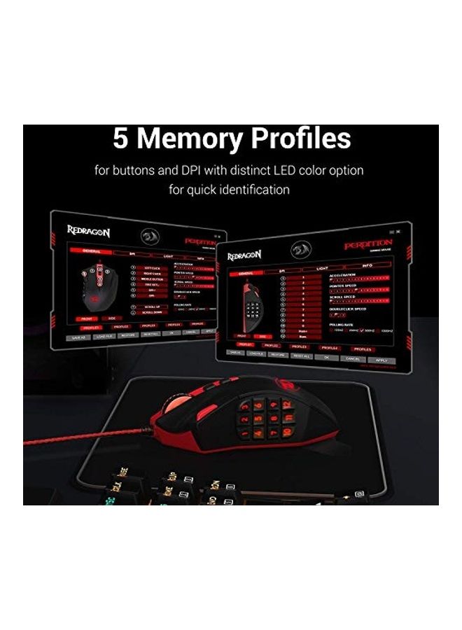REDRAGON Wired Gaming Mouse, Mmo Rgb Led Backlit Computer Mice With 18 Programmable Buttons, Weight Tuning Set For Windows Pc  - Image 3