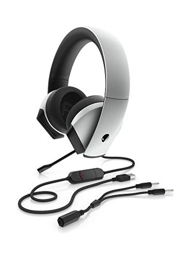 Alienware - Alienware 7.1 PC Gaming Headset AW510H (Lunar Light): 50 mm Hi-Res Drivers Noise Cancelling Mic - Multi-Platform Compatible (PS4, Xbox One, Switch) - wireless - Image 1