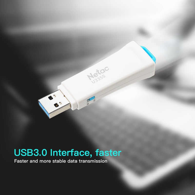 Netac - U335S 128GB Write Protect USB3.0 Memory USB Flash  Drive Disk C4838-128GB-L White - Image 1