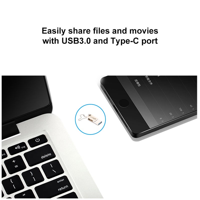 KKmoon 32GB Mini Portable Type-C USB3.0 Flash Pen Drive C8247-32-L Silver  - Image 5