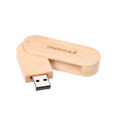 yvonne 64GB Memory Wooden Rotatable USB Pen Drive C6717-64-L Brown  - Image 3