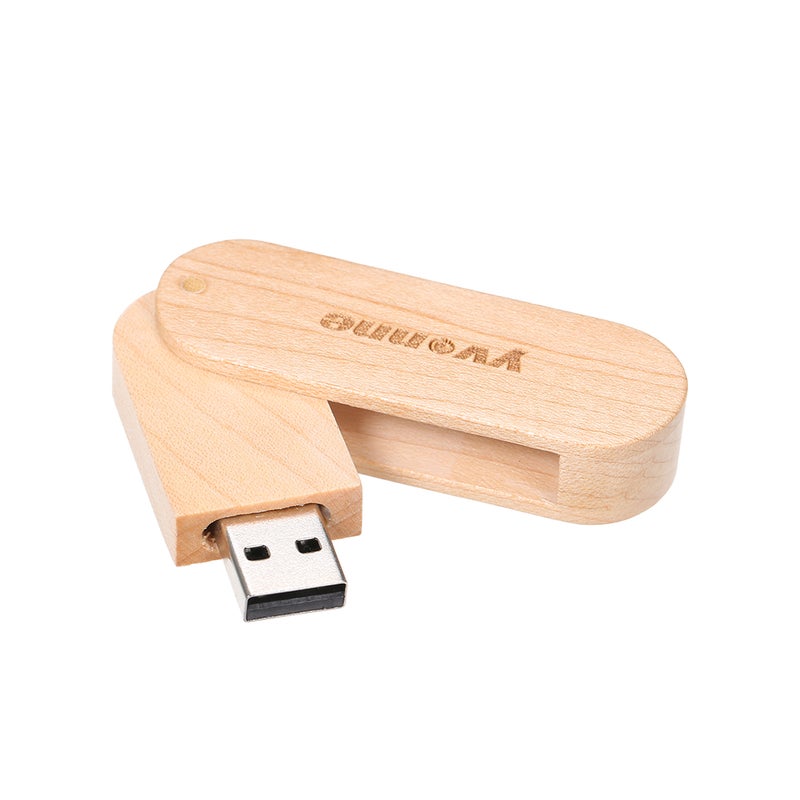 yvonne 64GB Memory Wooden Rotatable USB Pen Drive C6717-64-L Brown  - Image 3