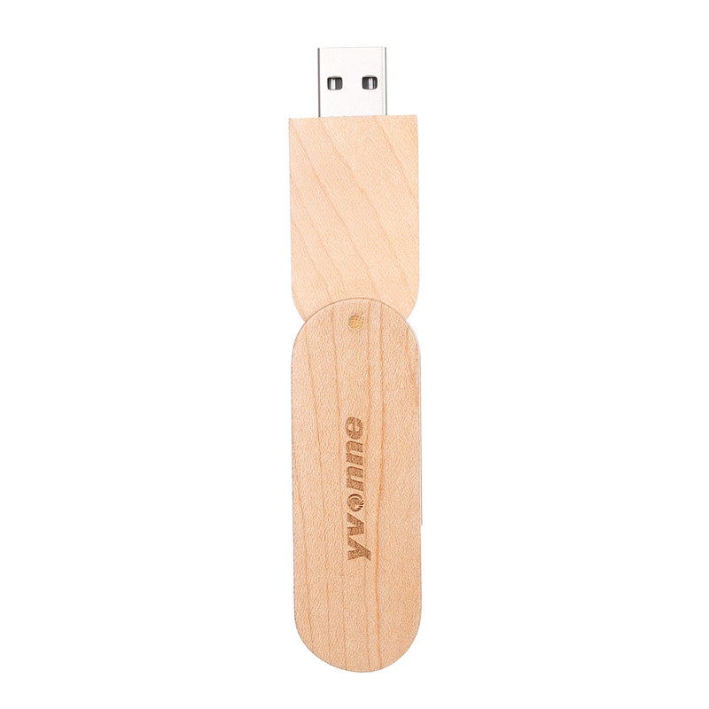 yvonne 64GB Memory Wooden Rotatable USB Pen Drive C6717-64-L Brown  - Image 5