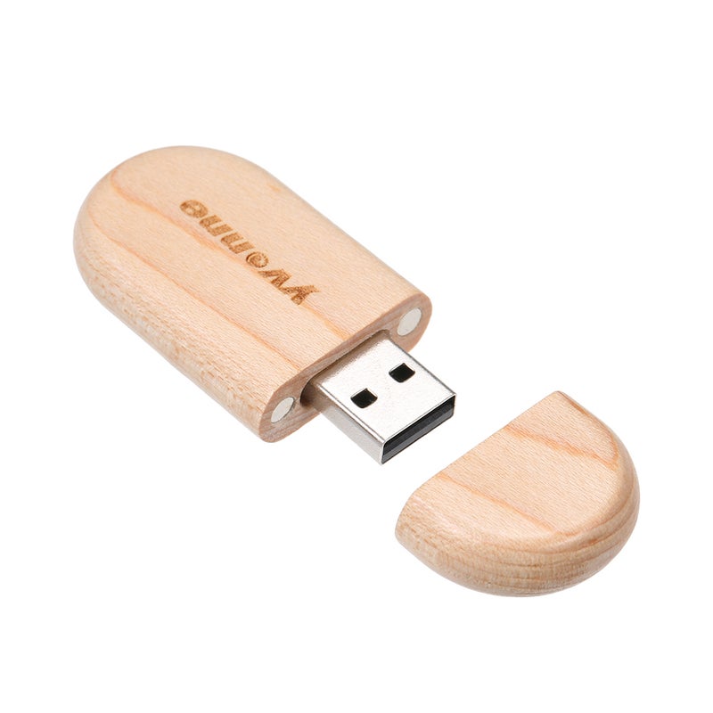 إيفون محرك أقراص USB بتصميم خشبي بيضاوي الشكل وسعة ذاكرة 64 GB C6716-64-L بني - Image 4