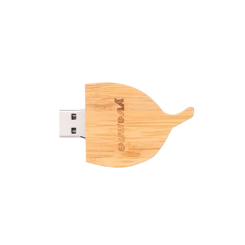 فلاش درايف USB على شكل ورقة شجر خشبية ببطاقة ذاكرة سعة 32 جيجابايت C6715-32-L بني - v1605172296/N41687179A_6