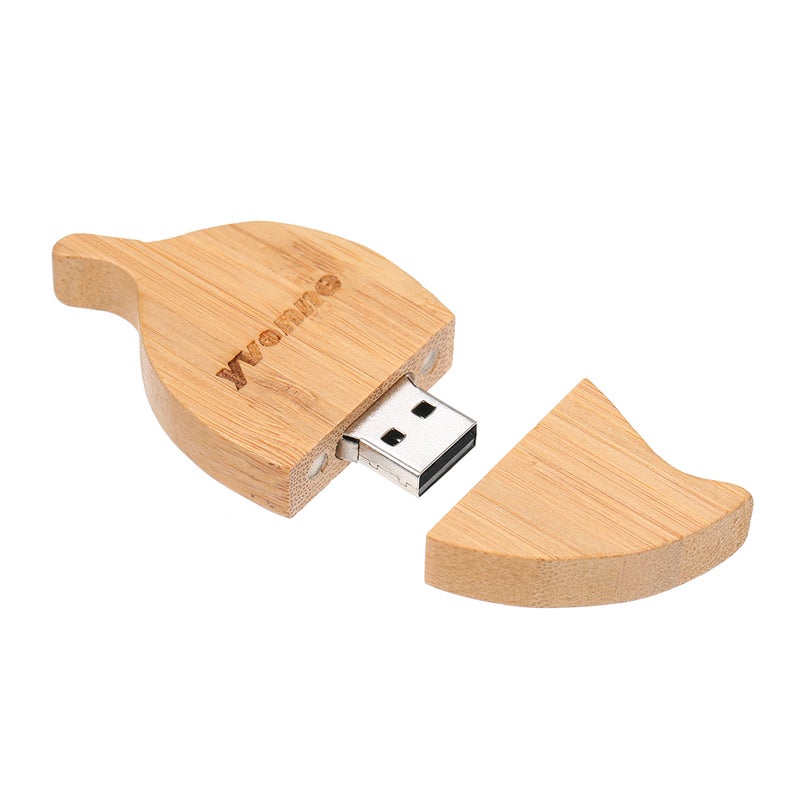 فلاش درايف USB على شكل ورقة شجر خشبية ببطاقة ذاكرة سعة 32 جيجابايت C6715-32-L بني - v1605172297/N41687179A_2