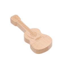 yvonne 64GB Memory Wooden Guitar Shaped USB Pen Drive C6714-64-L Brown  - Image 1