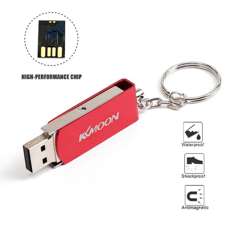 CW10290 32/64/128GB Optional Memory Mini Portable USB2.0 Pen Drive With Key Ring C7192R-128-L Red  - Image 3