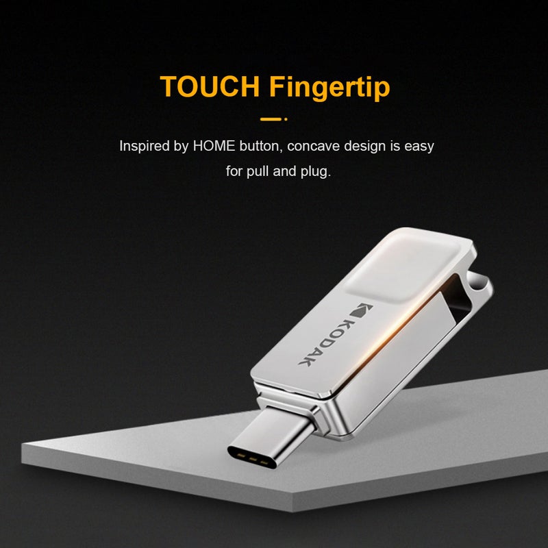 Kodak K223C 32GB Metal Mini Portable Type-C USB3.1 Pen Drive C6687-32-L Silver  - Image 4