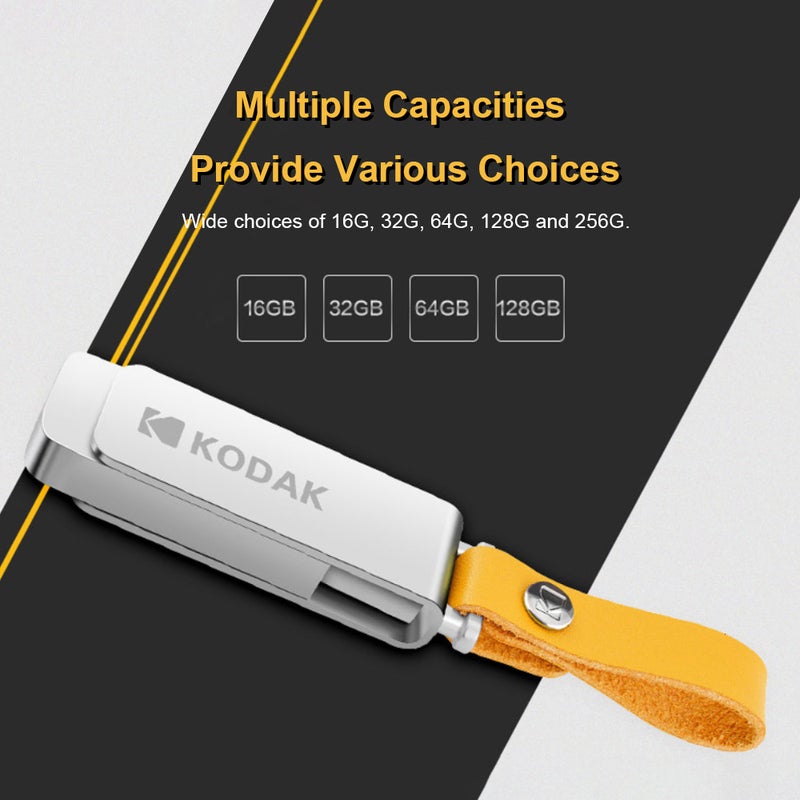 Kodak K133 256GB Metal Portable Waterproof Mini USB3.0 Flash Pen Drive With Sling C6681-256-L Silver  - Image 4