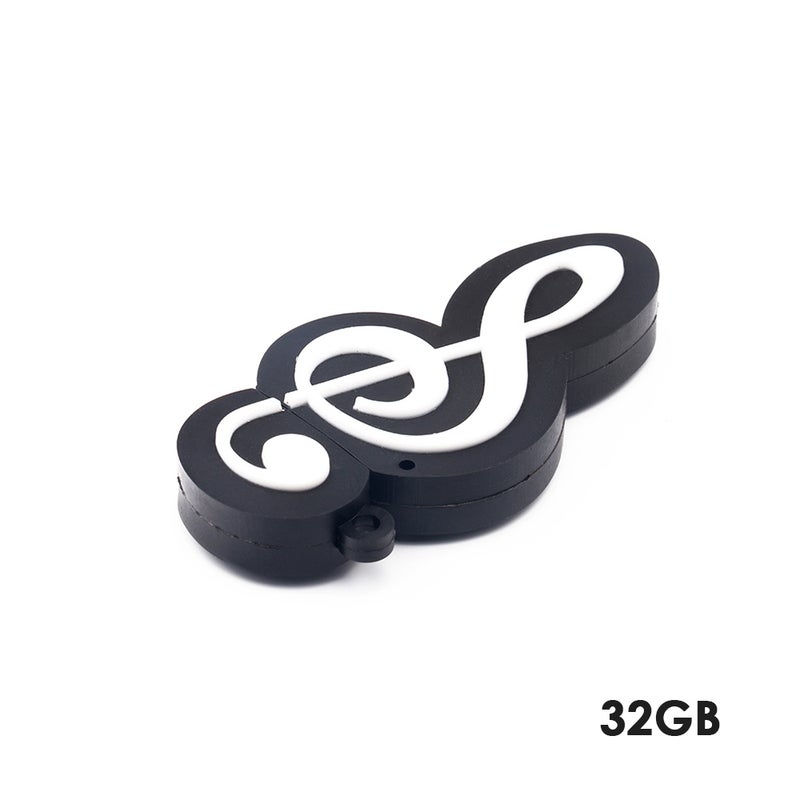 Generic 16GB/32GB Cute Musical Music Note Shape USB 2.0 Pen Drive C6261B-32-L Black  - Image 1