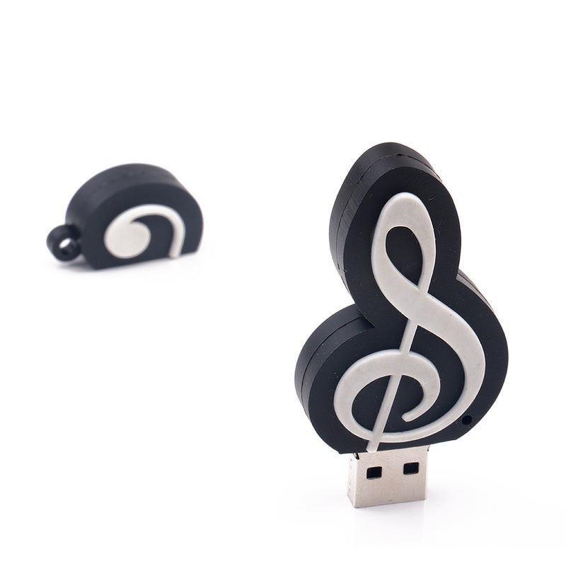 Generic 16GB/32GB Cute Musical Music Note Shape USB 2.0 Pen Drive C6261B-32-L Black  - Image 2