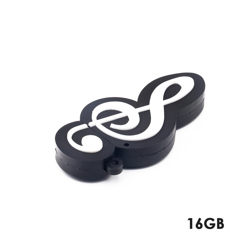 16GB/32GB Cute Musical Music Note Shape USB 2.0 Pen Drive C6261B-16-L Black - Image 1
