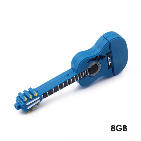 Mini Guitar USB Flash Pen Drive C6260BL-8-L Blue