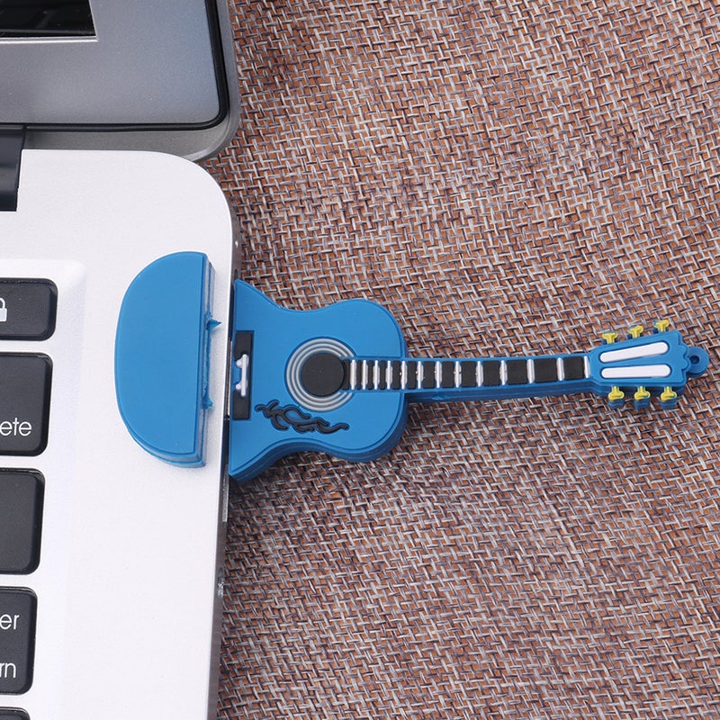Generic - 1GB Memory Mini Guitar USB 2.0 Flash Pen Drive C6260BL-1-L Blue - Image 1