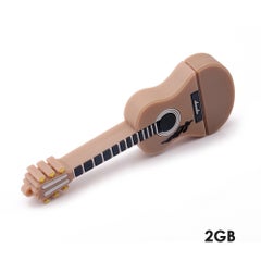 2GB Memory Mini Guitar USB 2.0 Flash Pen Drive C6260BR-2-L Brown