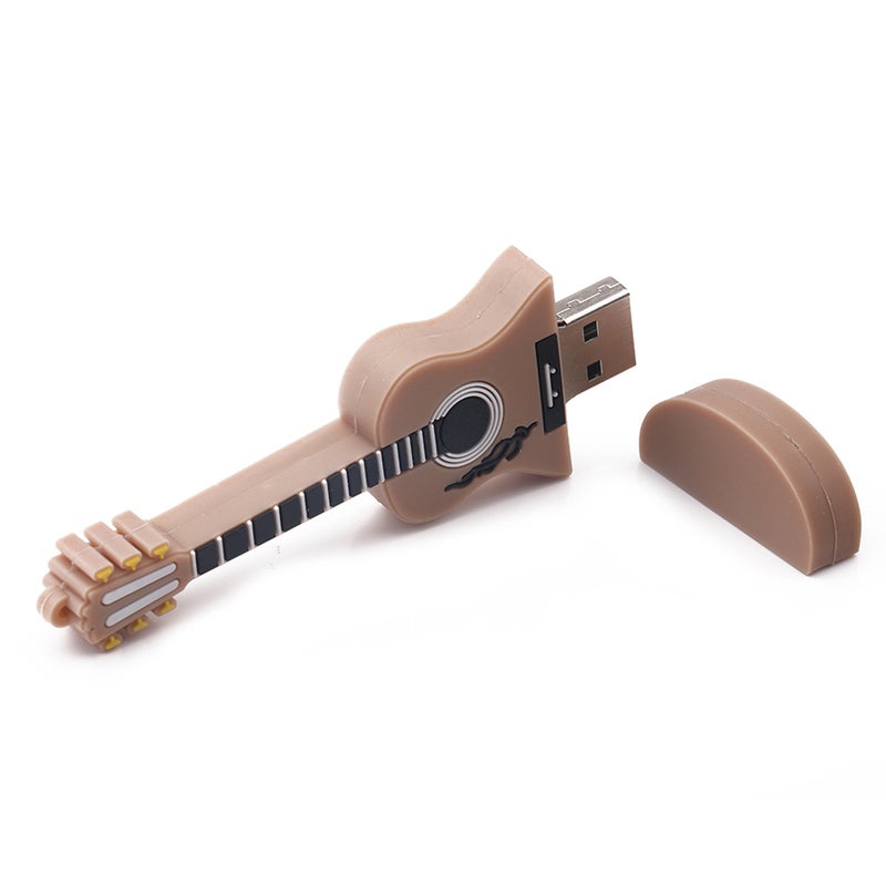 Generic - 2GB Memory Mini Guitar USB 2.0 Flash Pen Drive C6260BR-2-L Brown - Image 1