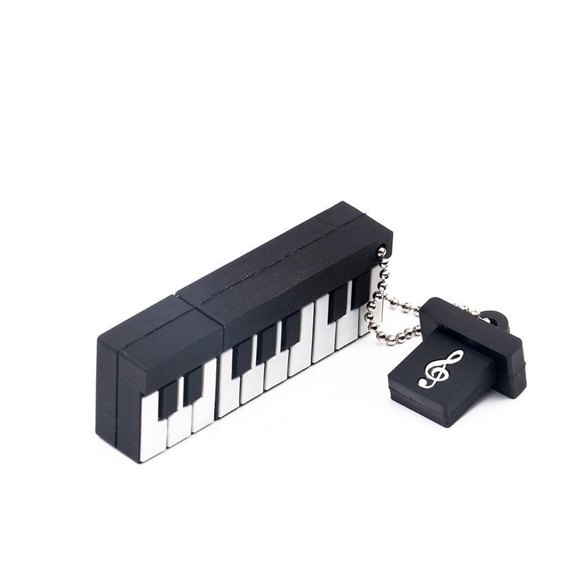 2GB Piano Keyboard USB 2.0 Flash Pen Drive C6249-2-L Black White - Image 2