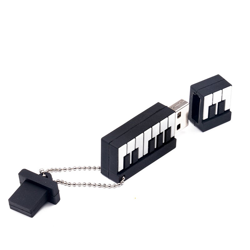 2GB Piano Keyboard USB 2.0 Flash Pen Drive C6249-2-L Black White - Image 5