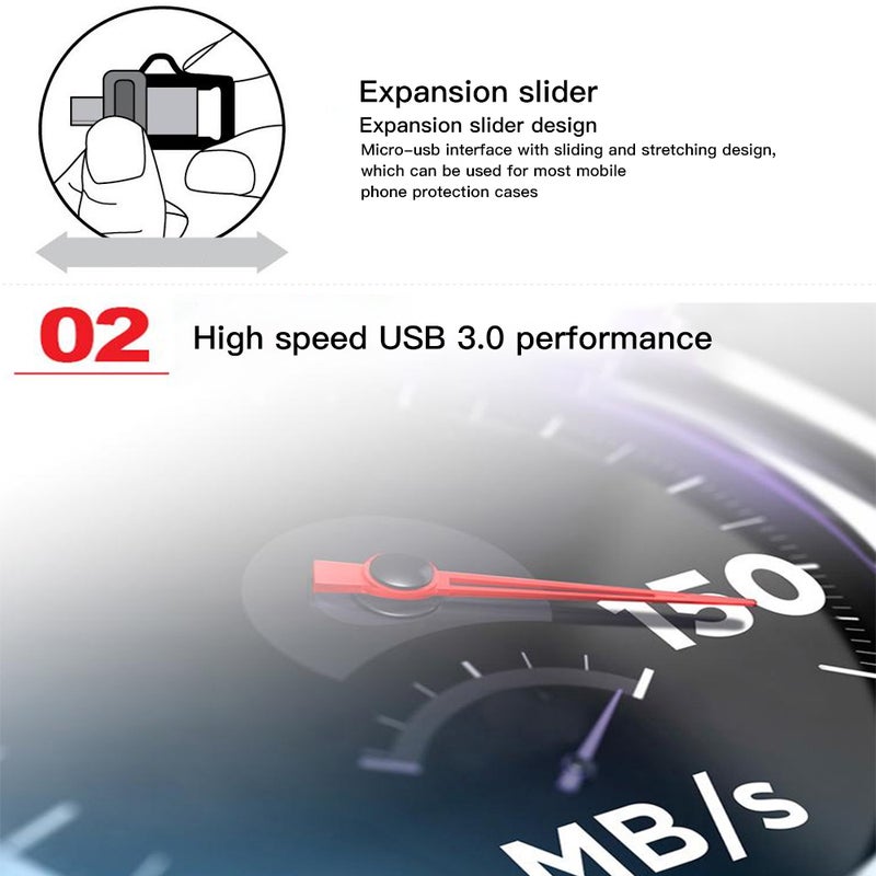 128GB OTG USB Flash Drive C5997-4-L Black - Image 3