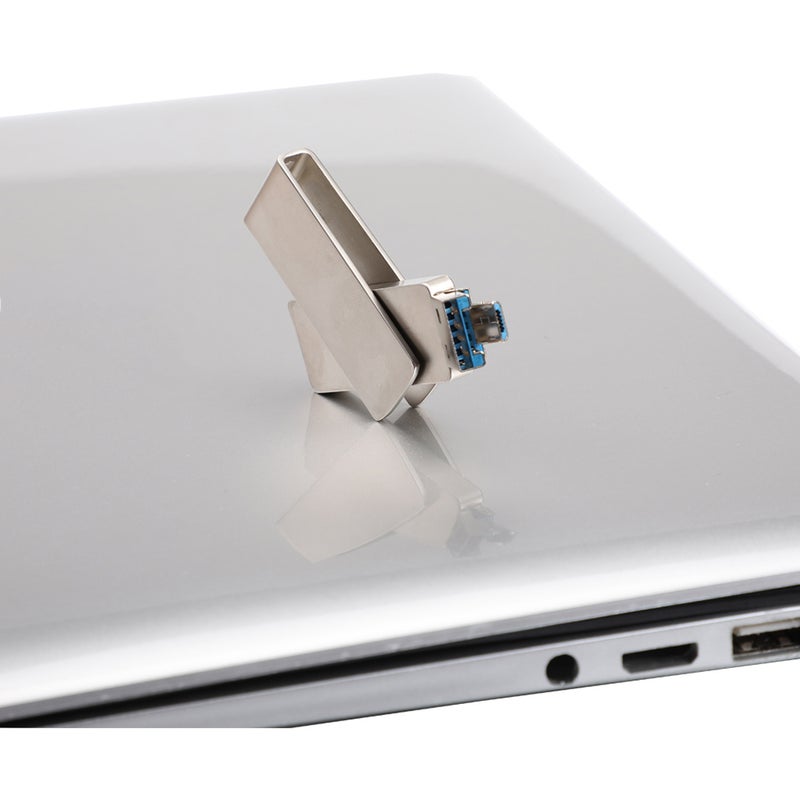 فلاش درايف USB بتقنية OTG 2 في 1 بسعة 128 جيجابايت C5863S-128-L فضي - Image 2