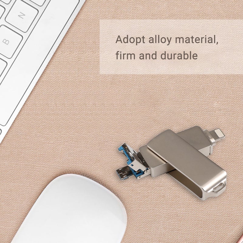 Generic 16GB/32GB/64GB/128GB Memory 3 in 1 Lightning/Micro USB/USB 2.0 Pen Drive For iPhone/iPad C6244-16-L Silver  - Image 5