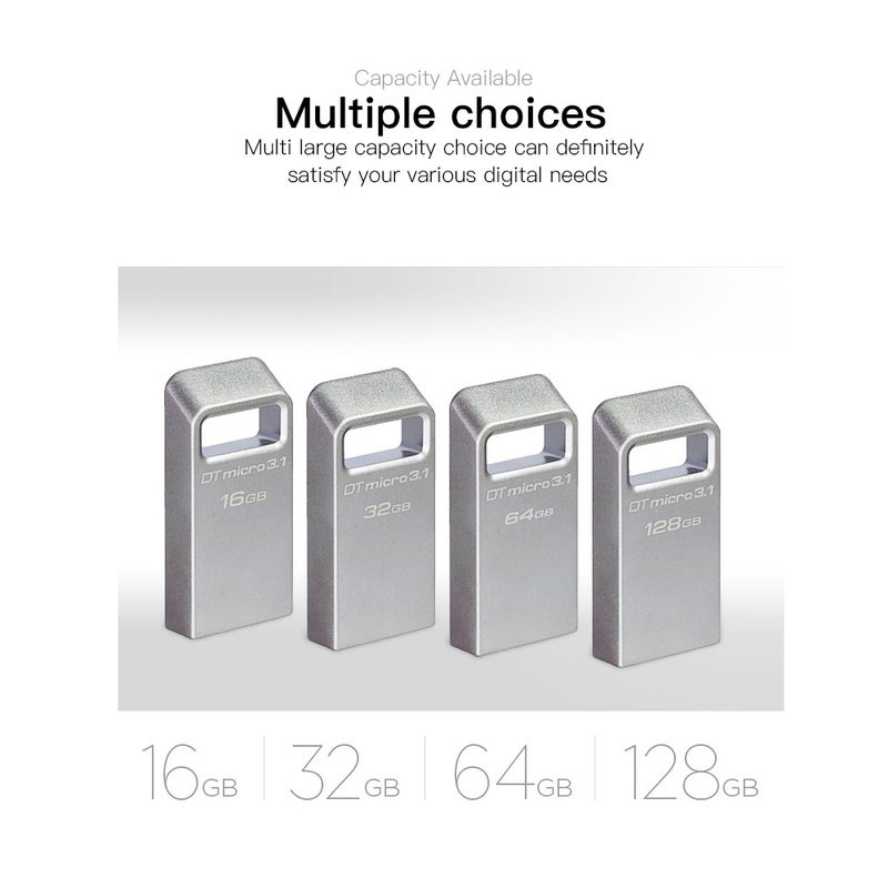 Kingston - DTMC3 32GB Memory 100MB/s High Speed USB Flash Drive C5632-32GB-L Silver - Image 1