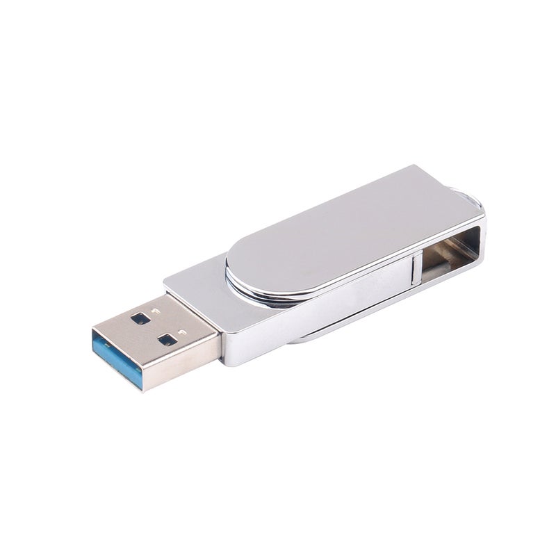 32GB External Storage Memory Portable Type-C Dual USB 3.0 Flash Drive C5529S-32-L Silver - Image 1