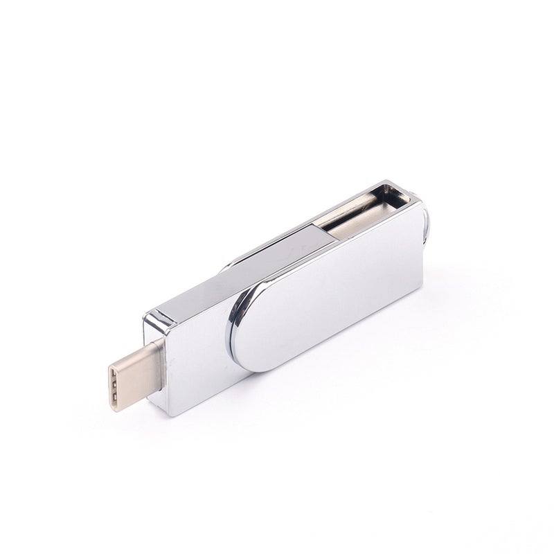 32GB External Storage Memory Portable Type-C Dual USB 3.0 Flash Drive C5529S-32-L Silver - Image 5