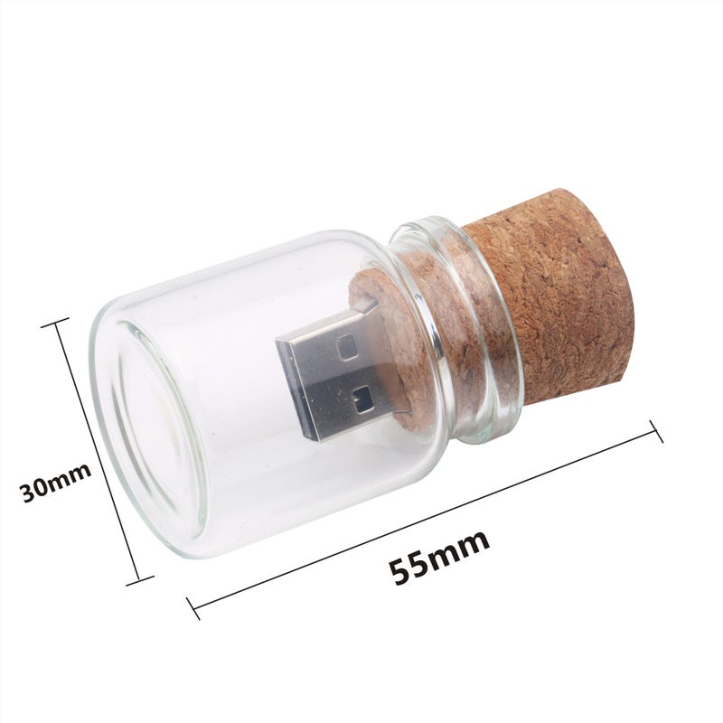 8GB Drift Wishing Floating Bottles Plug Wood Style USB Pen Drive C5527W-8-L Brown - Image 2