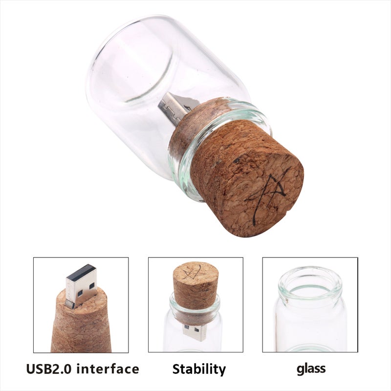 8GB Drift Wishing Floating Bottles Plug Wood Style USB Pen Drive C5527W-8-L Brown - Image 5
