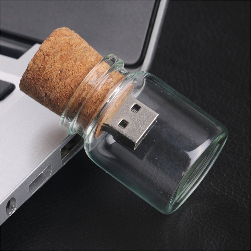 8GB Drift Wishing Floating Bottles Plug Wood Style USB Pen Drive C5527W-8-L Brown - Image 3