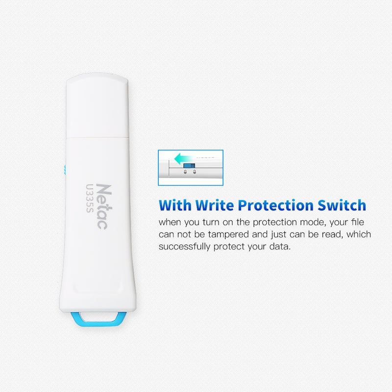 Netac - U208S 32GB Memory Write Protect USB2.0 Flash Drive C4838-32GB-L White - Image 1