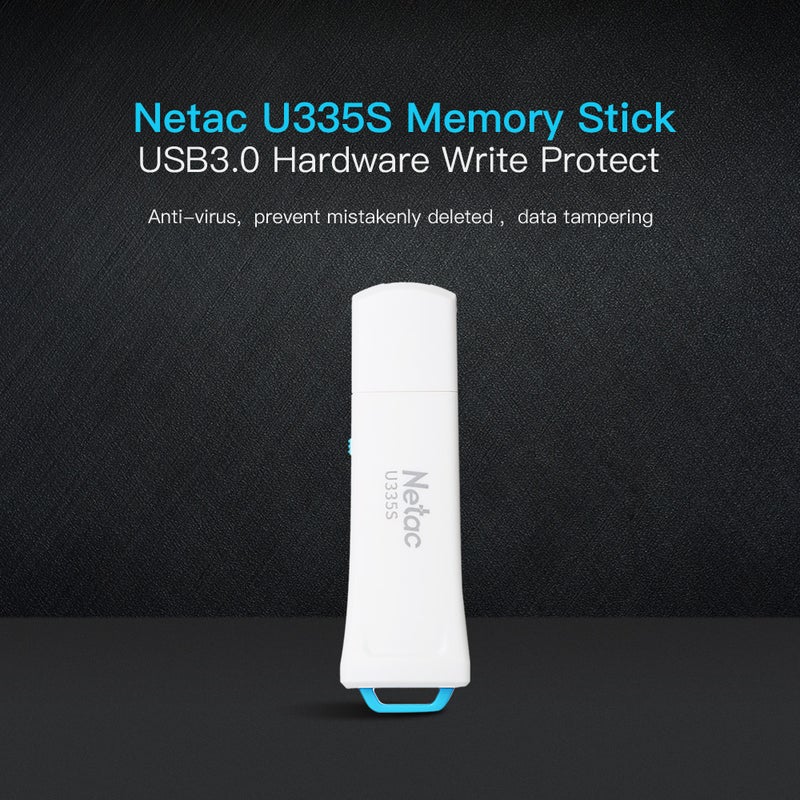 Netac - U208S 64GB Memory Write Protect USB2.0 Flash Drive C4838-64GB-L White - Image 1