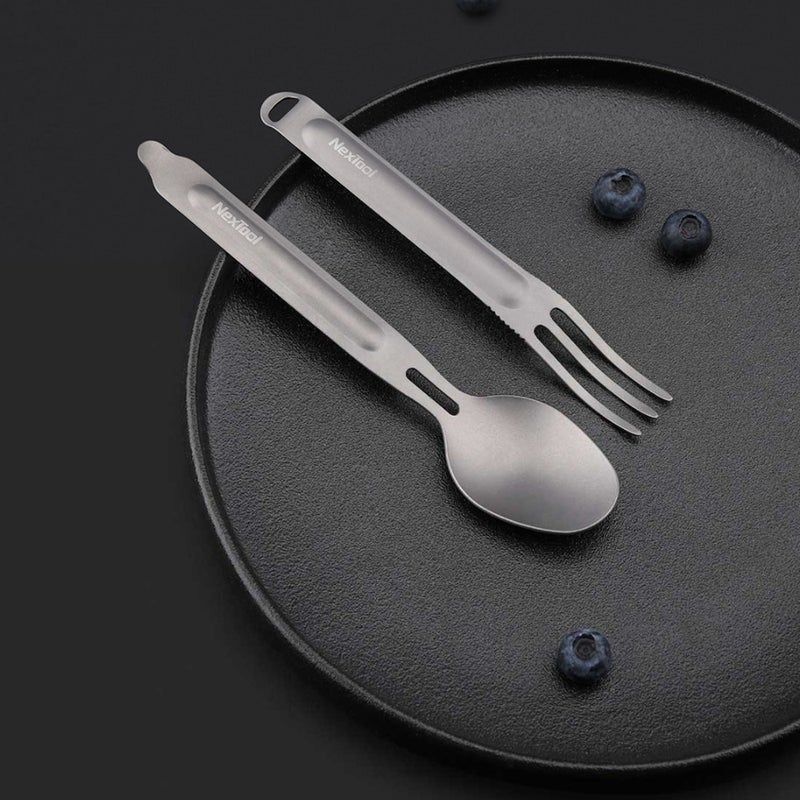 Nextool 2-Piece Outdoor Titanium Fork Spoon Set Grey 20 x 4 x 7cm  - Image 5