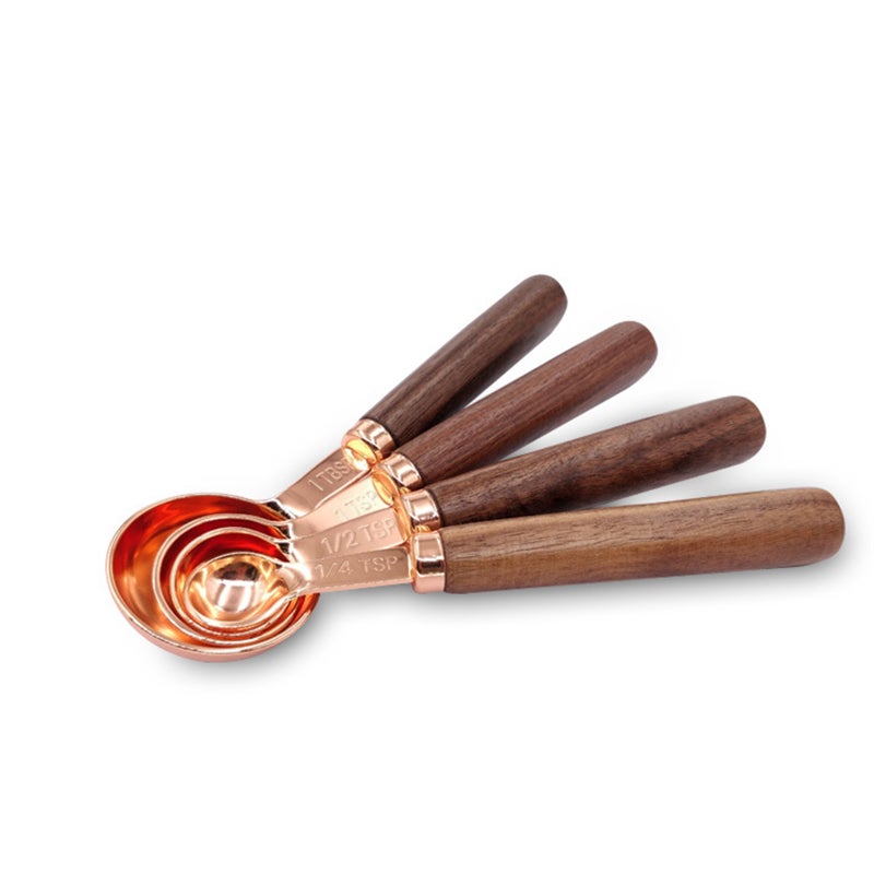 4-Piece Measuring Spoons Set Brown 21.5 x 8.5 x 8.7cm  - Image 1