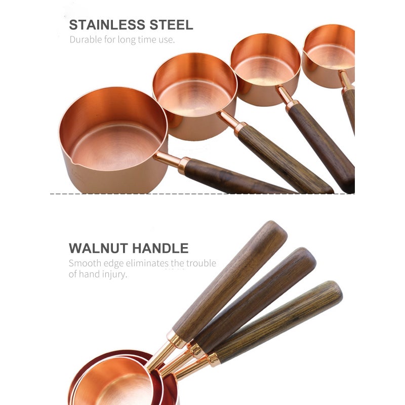 4-Piece Measuring Spoons Set Brown 21.5 x 8.5 x 8.7cm  - Image 5