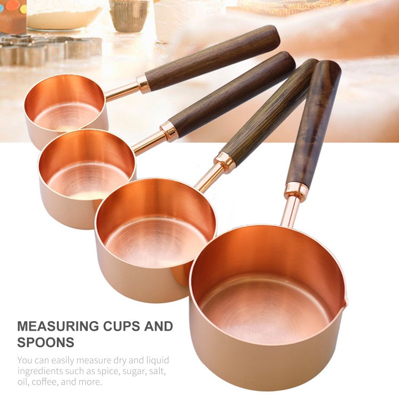4-Piece Measuring Spoons Set Brown 21.5 x 8.5 x 8.7cm  - Image 4