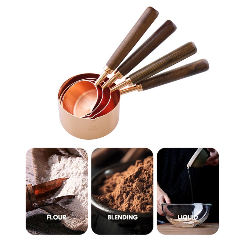 4-Piece Measuring Spoons Set Brown 18 x 4 x 5cm  - Image 3