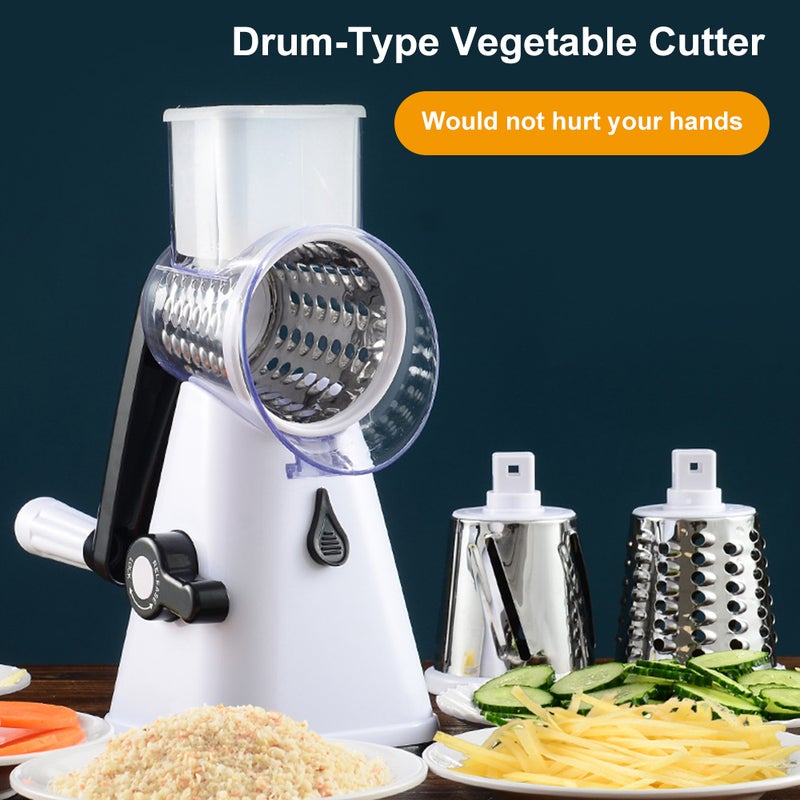 Generic - Multi-Functional Manual Roller Vegetable Shredder White 28 x 14 x 17cm - Image 1